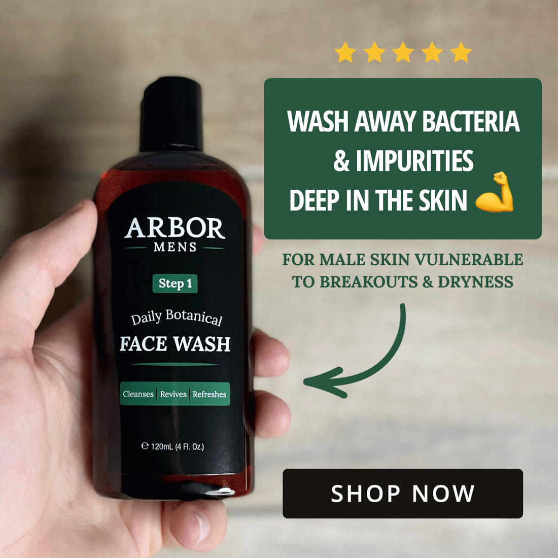How to Use a Face Cleanser For Men - Arbor Men's Botanical Face Wash